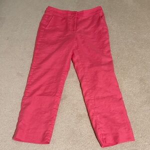 J. Crew Kate Vibrant Pink Straight Leg Pants